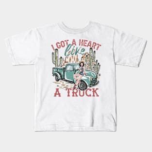 I Got A Heart Like A Truck, Cowboy, Howdy Western, Nashville, Howdy Kids T-Shirt